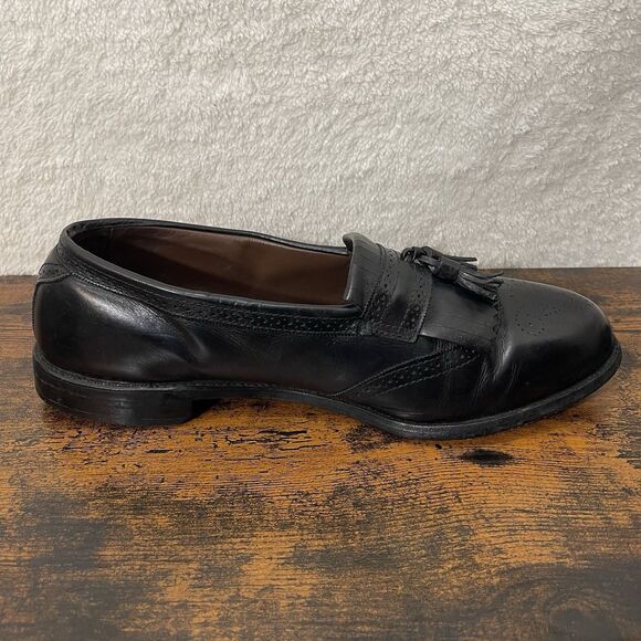 Allen Edmonds Black Loafers Shoes Size 13 Bridgeton Kiltie Tassel Wingtip - Picture 6 of 16